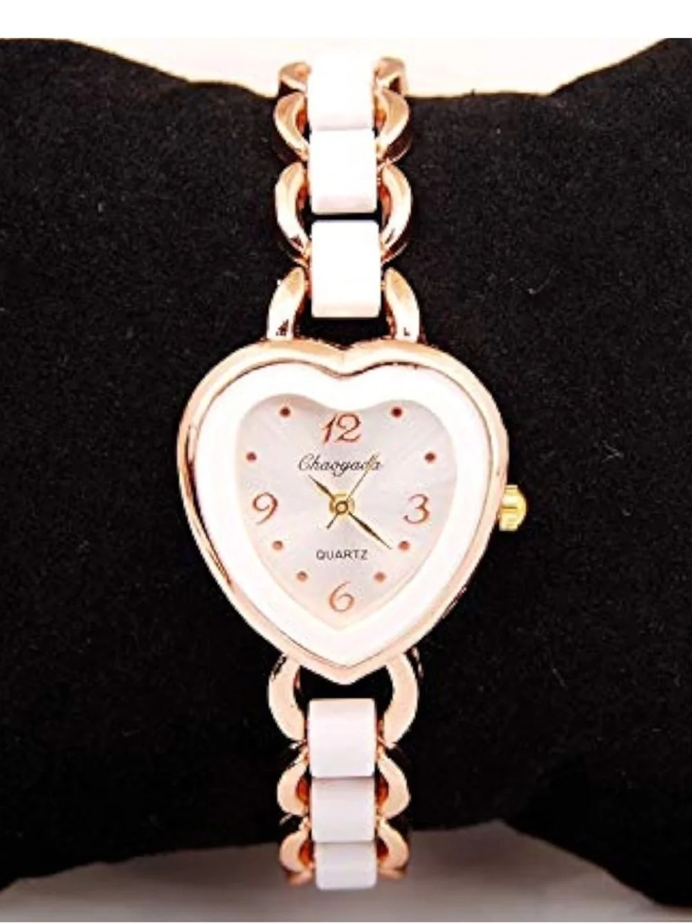 Anthropologie Rose Gold and Blush Heart Bracelet Watch